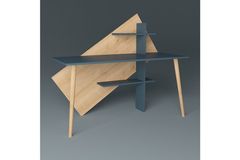 Lagomood Wind Desk, White & Walnut