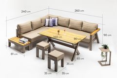 Daisy Hoekloungeset, Cappuccino