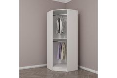 Tideway Hoekkledingkast, 210 cm, Wit en Walnoot