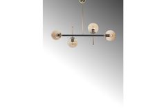 Optical 4-Light Amber Glass Linear Bar Pendant