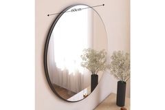 Černé dekorativní kulaté nástěnné zrcadlo Mone