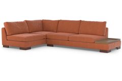 Tulip Corner Sofa Left Chaise, Rust Orange
