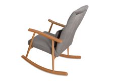 Asedia Trend Schommelstoel Gestoffeerd, Grijs & Natuurlijke Kleur