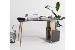 Lagomood Side Bureau, Antraciet en Eik