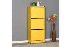 Adore Flat Duo 3-Tier Shoe Storage Cabinet, Yellow