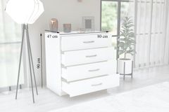 Almina Chest of Drawers, White