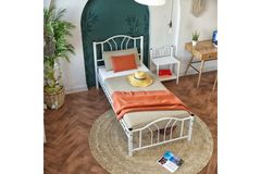 Bella Metalen Bedframe, 100x200 cm, Wit