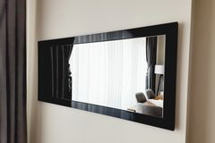 Wood Rechthoekige Staande Spiegel, 160x60 cm, Zwart