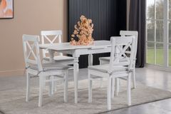 White Eettafelset, 70x80 cm, Grijs