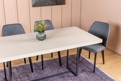 Pandora 6 Seater Dining Table, Sandstone