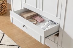 Lia 4 Door Wardrobe with 2 Drawers, White