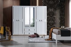 Marbella Kledingkast, 6 Deuren, Met Spiegel