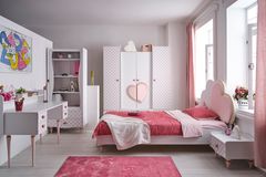 Love 4 Door Children's Wardrobe, White & Pink