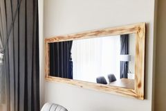 Wood Decoratieve Wandspiegel Cardie, 120x50 cm