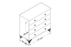 Linette Ladekast met 4 Lades, Wit