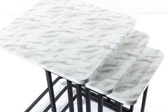 Mono C Salontafel, 3-Dlg, Wit Marmer