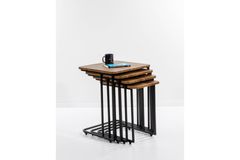Mono C-Vormige Zettafels, 4 Stuks, Pijnboom