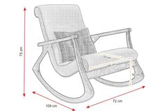 Asedia Ekol Schommelstoel, Rood, Natuurlijke Poot