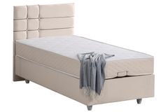 Almada Box, Hoofdbord En Letto Matras, Creme, 100X200