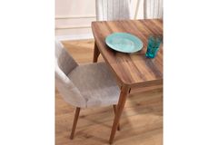 Lydiana Eettafelset voor 6 Personen, 140x80 cm, Creme