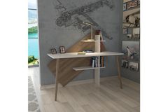 Lagomood Wind Desk, White & Dark Wood