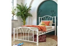 Bella Metalen Bedframe, 90x190 cm, Wit
