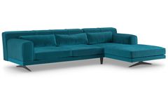 Jivago Corner Sofa Right Chaise, Teal