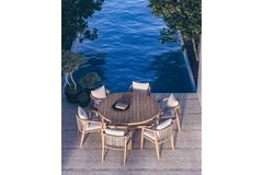 Monte Carlo Round Tuinset, 6 Zits, Creme