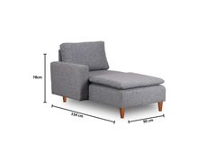 Pafu Lungo Chaise Longue, Grijs