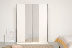 Luke 2 Door Sliding Wardrobe, 160 cm, White
