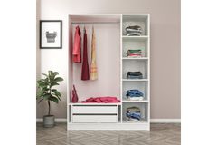 Medway Tideway Kledingkast met 3 Deuren en 2 Lades, 210 cm, Wit