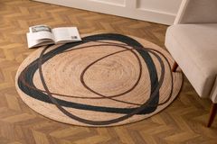 Klotho Jute Tapijt, 150x150 cm, Veelkleurig