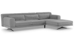 Jivago Corner Sofa Right Chaise, Steel Grey