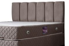 Tetra Box, Hoofdbord En Matras, Grijs, 140X190