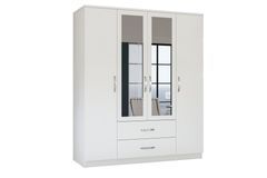 Ena Kledingkast met 4 Deuren, 2 Lades en Spiegel