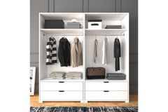 Manorala Kledingkast met 4 Deuren & 4 Lades, Wit