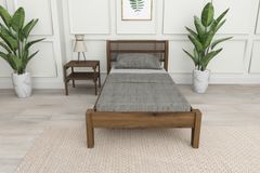Tokio Single Bed, 90 x 190 cm, Walnut