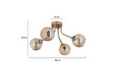 Apliqa David Hanglamp met 4 Lampjes, Mat Goud