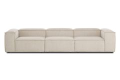 Frid Ruffelfluwelen 3-Zitsbank, Wit