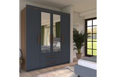 Washiba 4 Door Wardrobe, Grey