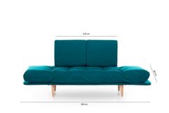 Futon Nina 2-Zitsbank, Groenblauw
