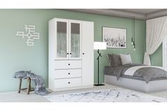 Metalia Spey Kledingkast met 3 Deuren, 3 Lades en Spiegel