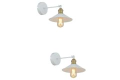 Apliqa Wilster Retro Wandlampenset, 2 Stuks, Wit