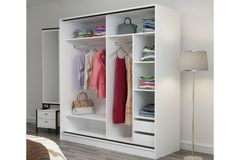 Medway Tideway Kledingkast met Schuifdeuren, 210 cm, Wit