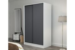 Medway Tideway Kledingkast met Schuifdeuren, 210 cm, Wit en Antraciet