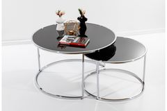 Circles Salontafel, Chroom en Zwart