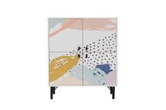 Dot Hallway Storage Cabinet, White & Multi