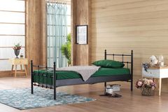 Lalas Metalen Bedframe, 90x200 cm, Zwart