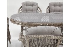 Lily Rattan Garden Furniture Set, Grey
