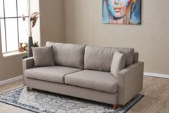 Eva-Serie 3-Zitsbank Met Bed Functie, Crème